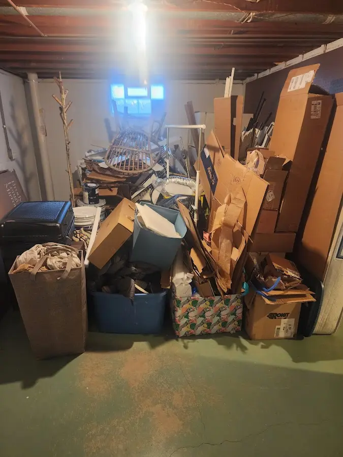 Roll-off dumpster container at job site for 4 Yard Dumpster Rental in Prairie View